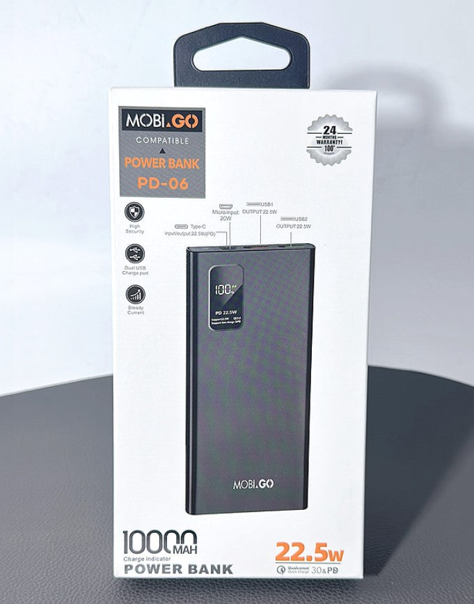 Mobigo QC3.0 PD 10000mah power bank PD-06 (with digital screen) RRP $90.00