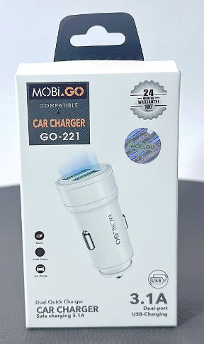 Mobigo Safe Charging 3.1A Car Charger GO221 RRP $13.95