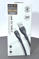 Mobigo 3m nylon Type-C cable GO-107 RRP $20.00