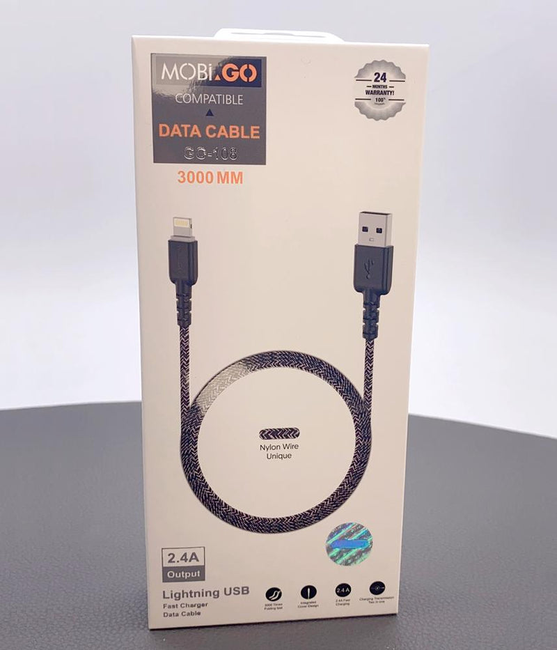 Mobigo 3m nylon Lightning cable GO-108 RRP $20.00