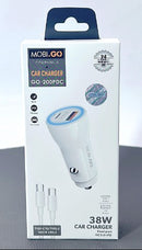 Mobigo PD 38W Car Charger With Type-C To Type-C Cable GO200PDC RRP $25.00