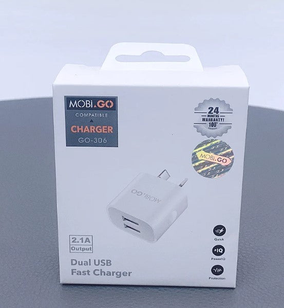 Mobigo Dual USB Fast Charger RRP $19.95