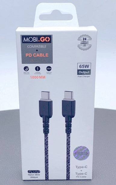Mobigo 1m PD 65W Type-C to Type-C cable GO1TT RRP $16.00