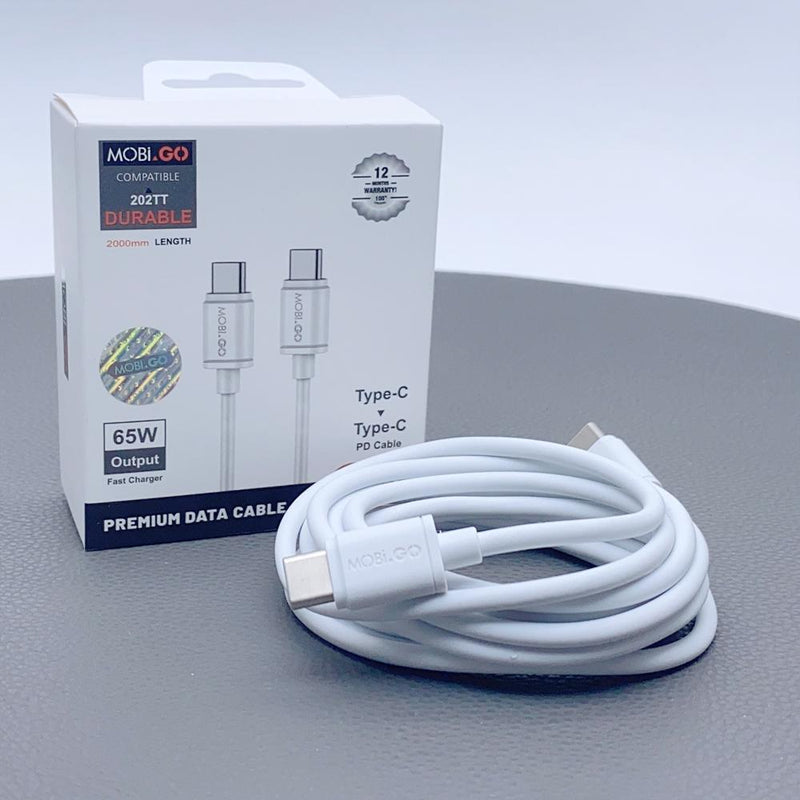 Mobigo 2m PD 65W fast Type-C to Type-C cable 202TT RRP $15.00