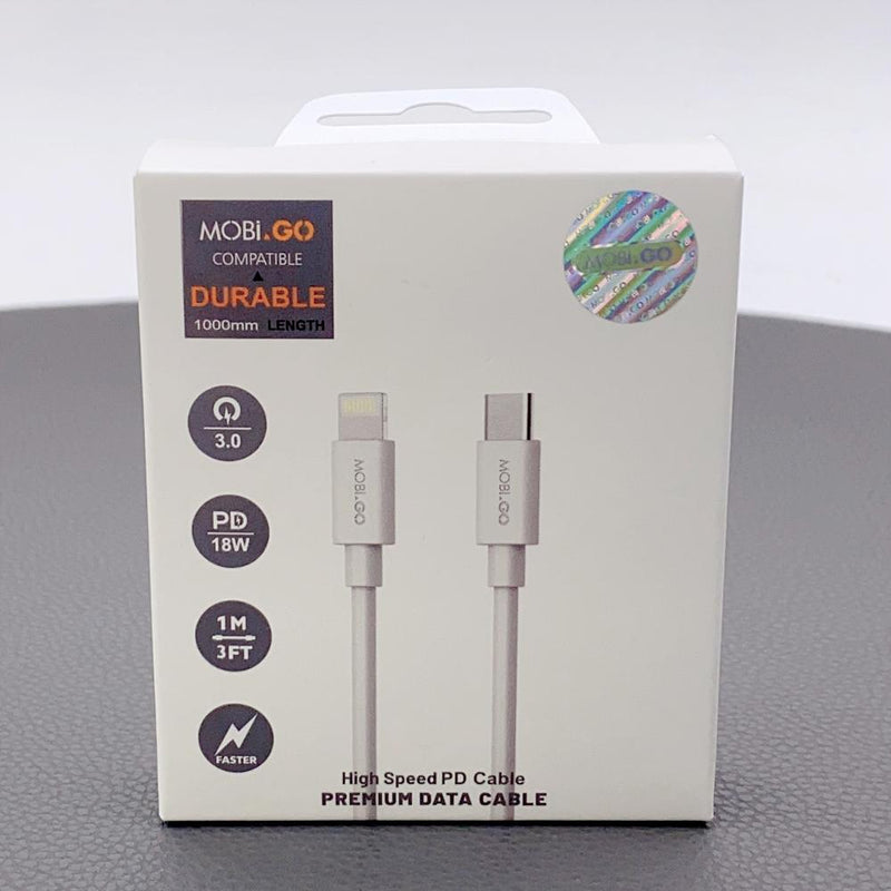 Mobigo 1m 18W PD Lightning to Type-C cable 201LC RRP $14.00