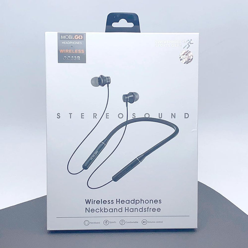 Mobigo magnetic neckband wireless bluetooth headphones earphones GO63B RRP $67.95