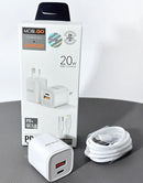Mobigo PD 20W Wall Charger with Type-C to lightning cable TCS2081ACLC. RRP $39.95